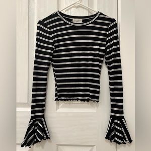 Urban Outfitters striped flare sleeve top
